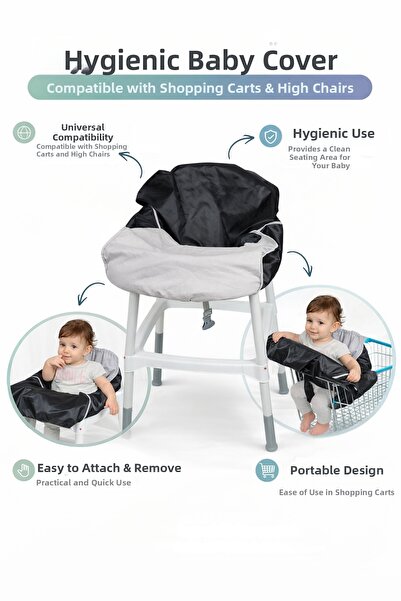 ubeybi غطاء أطفال صحي عالمي الاستخدام - واقي لعربة التسوق وكرسي الرضاعة