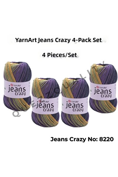Yarnart Yarn Art Jeans Crazy Hand Knitting Yarn 8220Punch Yarn Set of 4