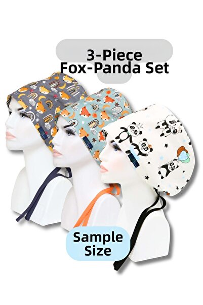 doktorbonem Set Hijab 3 piese Tilki Panda, Antracit, Turcoaz, Bone chirurgica...