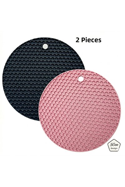 5Gen Tasarım قاعدة وصينية من السيليكون باللونين الوردي والأسود، تصميم خلية ال...