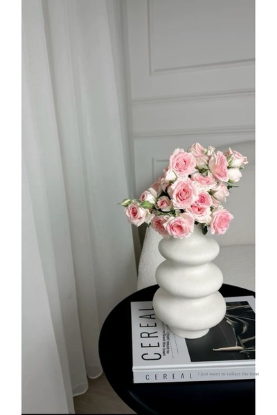 YASMELLA HOME مزهرية متموجة مزخرفة