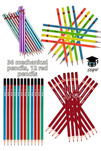 SEYFİKİRTASİYE Rotring 36Pcs Pencil 12Pcs Red Pencil