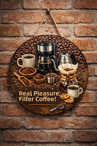 Mayeka Ornament decorativ din lemn pentru ușă de perete, cu tematică cafea fi...