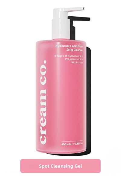 Cream Co. جل تنظيف الوجه بحمض الهيالورونيك |   400 مل |   مرطب |   نياسيناميد...