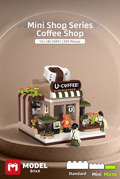 ModelBrixx Balody Mini Shop Series Coffee Shop Building Block Set 595 Pieces