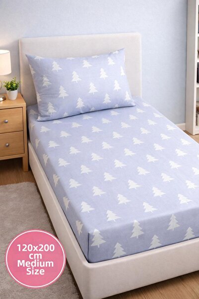 Eponj Home طقم ملاءات سرير مطاطية 100% قطن مقاس متوسط ​​120x200 سم TakeMe A.Mavi