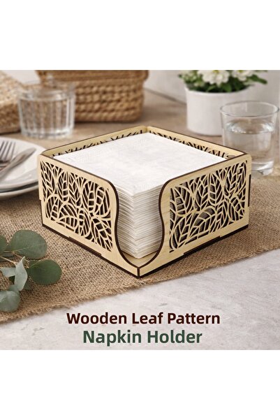 Renkli Dükkan2 Napkin Holder Leaf Patterned 17*17*9cm T388