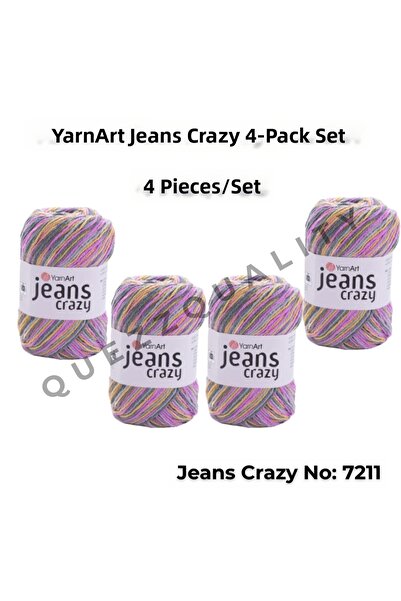 Yarnart خيط حياكة يدوي من Yarn Art Jeans Crazy El Knitting Yarn 7211 Punch Ip...