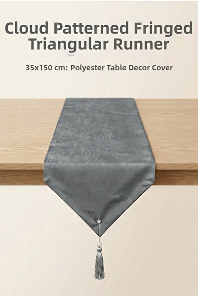 atak by atak home collection Τριγωνικό Τραπεζομάντιλο με Σχέδιο Σύννεφα και Φ...