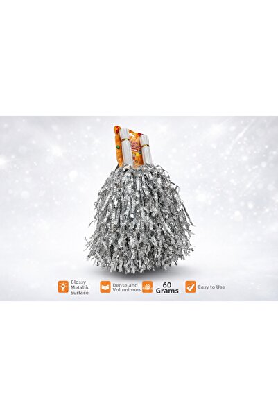 Beimo Sallama Pon Pon Silver Color 1 Pair 60 Grams, 2 Pieces Silver Pon Pon F...