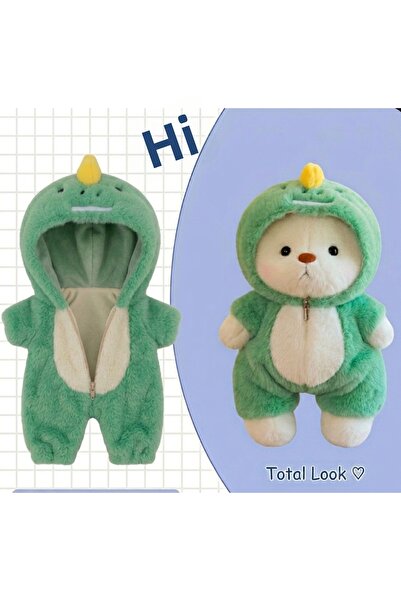 Takara Tomy دمية ديناصور خضراء محشوة على شكل دب محشو بحجم 30 سم مع ملابس