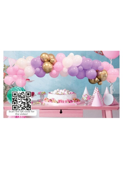 ela777 Kiz Asorted Balloon Decoration Set 70's Gold Chrome Pink White Lilac B...