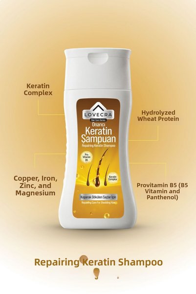 LOVECRA Repairing Keratin Shampoo Hair Strengthening Repairing Nourishing Anti-Breakage Anti-Hair Loss 250 ml