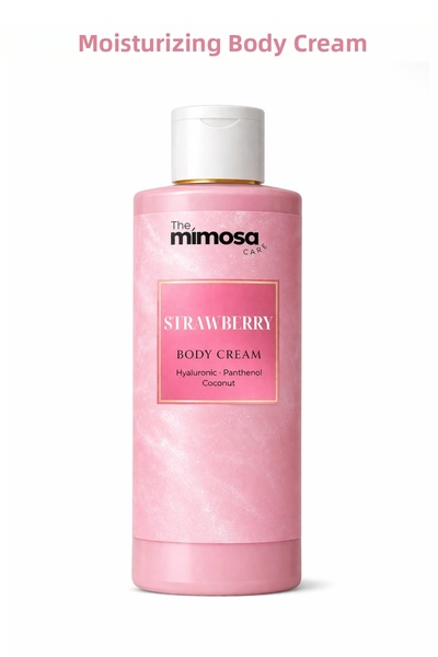 The Mimosa Care كريم ترطيب مكثف للجسم بنكهة الفراولة مع البانثينول وجوز الهند...