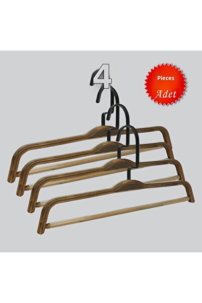 NYN شماعات بناطيل خشبية سوداء من بارلي، 4 قطع