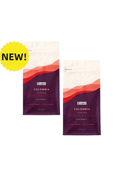 Harras Colombia Core Coffee 100% Arabica Medium Roasted 500 Gr 2 Pieces (Tota...