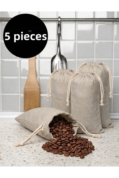 MiniStand Dry Coffee Storage Bag Breathable Raw Cloth Fabric Set of 5