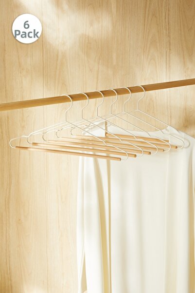 Ocean Home Textile Σετ 6 τεμαχίων Μεταλλικές κρεμάστρες ρούχων σε χρώμα εκρού...