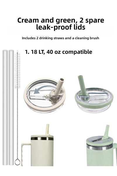 Stanley Compatible straw thermos leakproof replacement lid 2 colors 1.18 lt t...