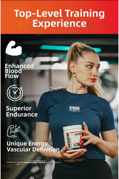 NOWUP NUTRITION Arginine Nitric Oxide Effect Amino Acid / Cherry & Strawberry Flavored / 360Gr. / 60 Services