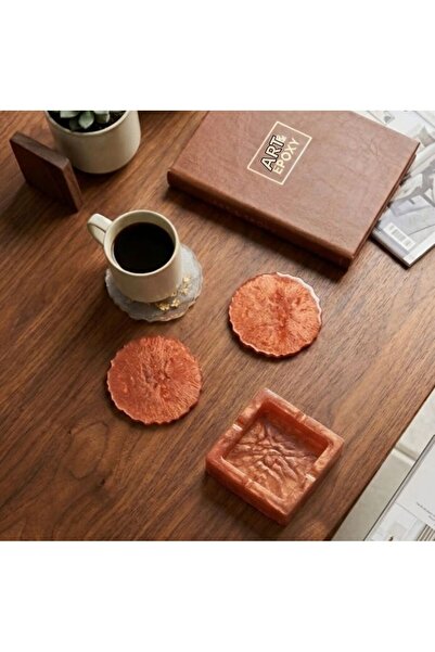 TREVO Epoxy Ashtray and 2-Cup Coaster Set