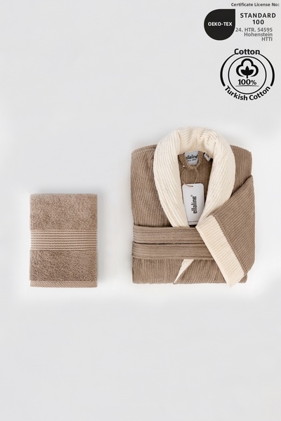 Ellaline Set halate de baie cu dungi 100% bumbac certificat, 2 piese, set de ...