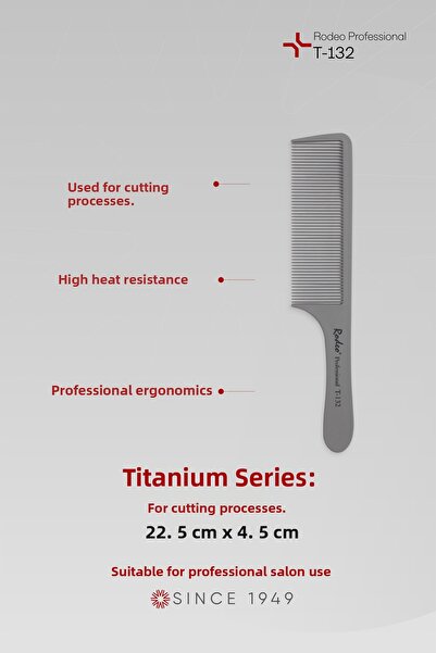 RODEO مشط سلسلة تيتانيوم احترافي مضاد للكهرباء الساكنة T-132