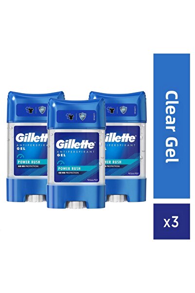Gillette Deodorant antiperspirant gel transparent Power Rush 70 ml X3 bucăți