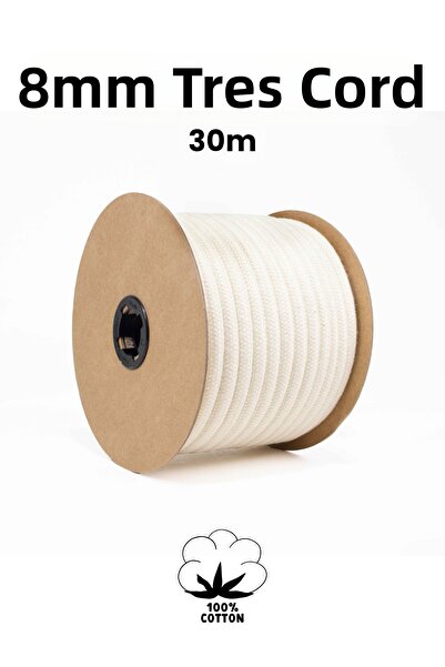 PUFAZZO خيط تريس كايتان من القطن بنسبة 100% مقاس 8 مم - خيط مكرامية وحرف يدوي...