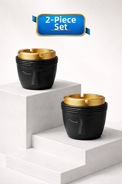 LE PARİS طقم من 2 مبخرة بدون رائحة بتصميم وجه زخرفي - تصميم توتم عصري من البل...