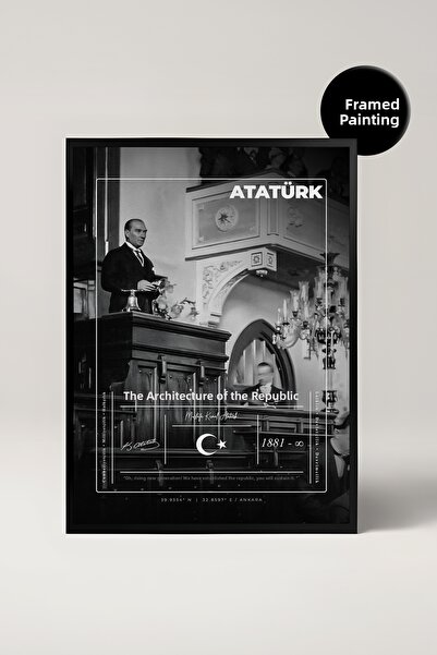 House Gorgeous Πίνακας με κορνίζα Ατατούρκ, Διακόσμηση τοίχου Μουσταφά Κεμάλ,...