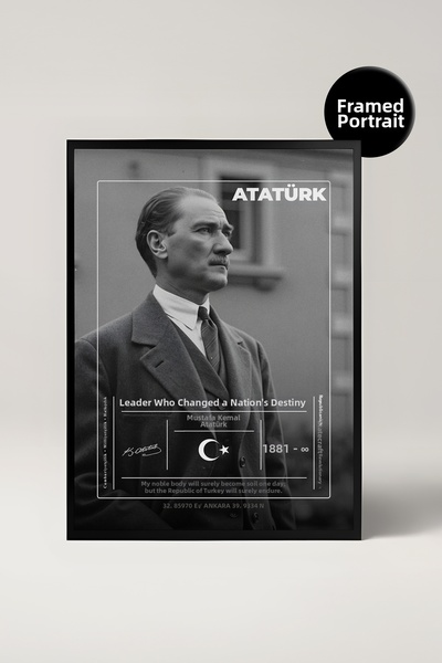 House Gorgeous Πίνακας με κορνίζα Ατατούρκ, Διακόσμηση τοίχου Μουσταφά Κεμάλ,...
