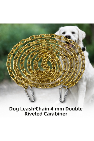 Vi Caro 15 Meters Yellow Dog Tie-Out Chain 4 mm Travel Chain 2 Screw Carabine...