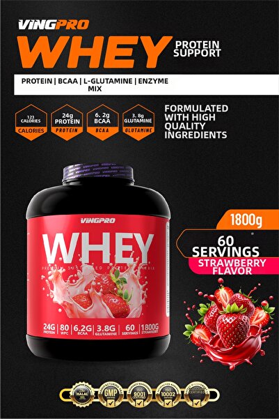 vingpro بروتين مصل اللبن برو Wpc80 1800 جرام 60 حصص فراولة