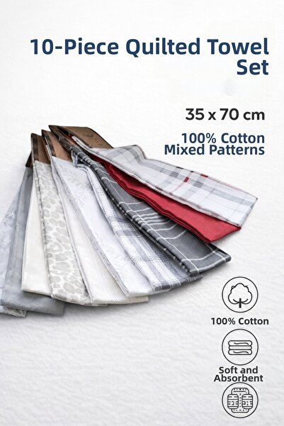 Cottonest 10 τεμάχια πανιά στεγνώματος 35 x 70 εκ. | 100% Βαμβάκι |   Μικτά Σ...