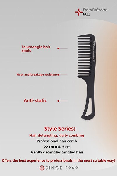 RODEO Σειρά Style 011 Χτένη από άνθρακα