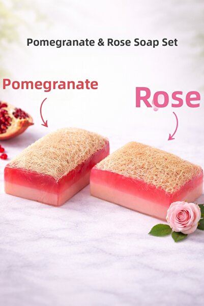 bermark مجموعة من صابونين مصنوعين يدويًا من ألياف القرع الطبيعية والجلسرين وا...