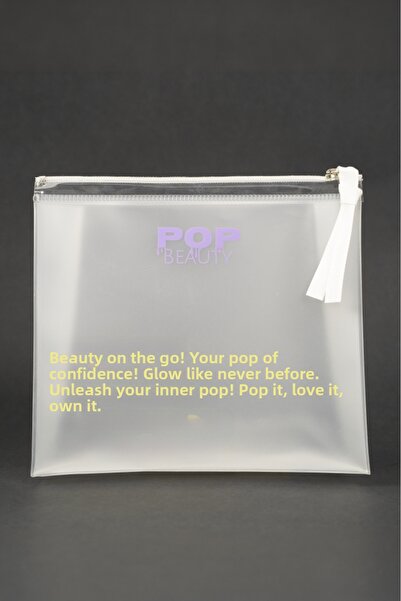 POP Beauty حقيبة مكياج ومستحضرات تجميل شفافة بسحاب مقاوم للماء