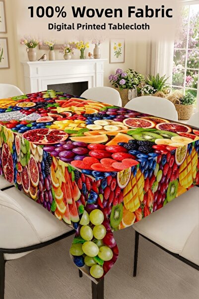 MonoHome Față de masă cu fructe 5D Digital Design - Țesătură fără cusături Mi...