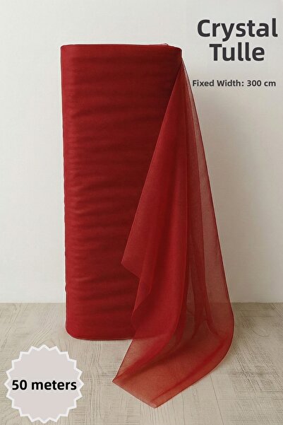 Mortex Бордо кристален тюл, Дължина 50 метра, Най-стабилен 3 метра, За годеж,...