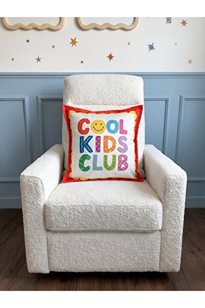 RahanDesign Cool Kids Club Husă de pernă decorativă din piele întoarsă, cu do...