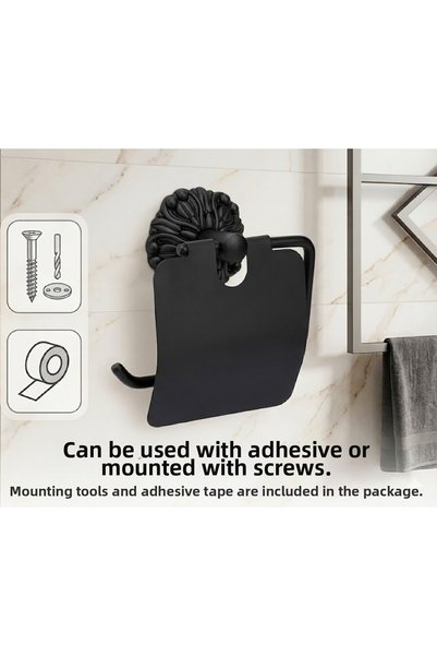 Kozak Adhesive/Screw-On Cap Toilet Paper Hanger Bathroom Toilet Roll Holder R...