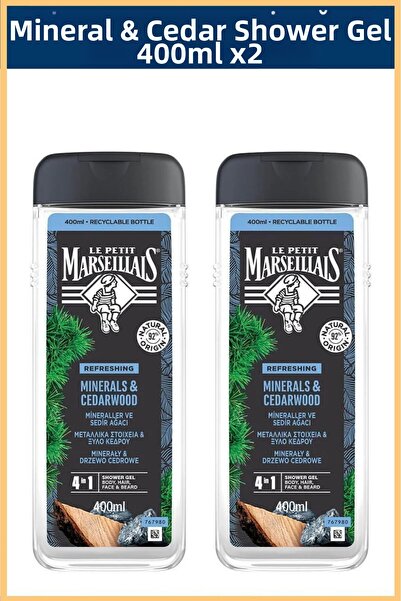 Le Petit Marseillais Men Minerals and Cedarwood Shower Gel 400 ml X2