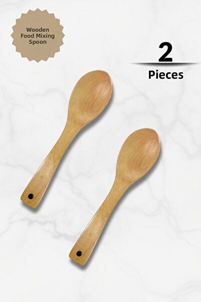 ViZKA ملعقة خشبية لخلط الطعام، بامبو ملعقة، ملعقة تقديم خشبية 27 سم