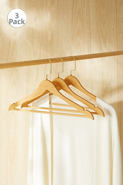 Ocean Home Textile Σετ 3 τεμαχίων Χρυσοί Ξύλινοι Γάντζοι με Πλαστική Εμφάνιση...