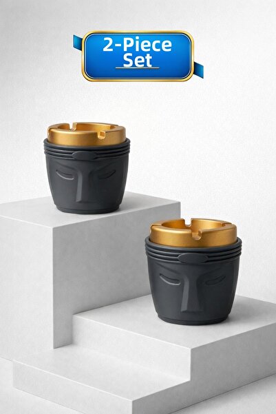 LE PARİS Σετ 2 διακοσμητικών τασάκια χωρίς άρωμα με φιγούρες προσώπου - Μοντέ...