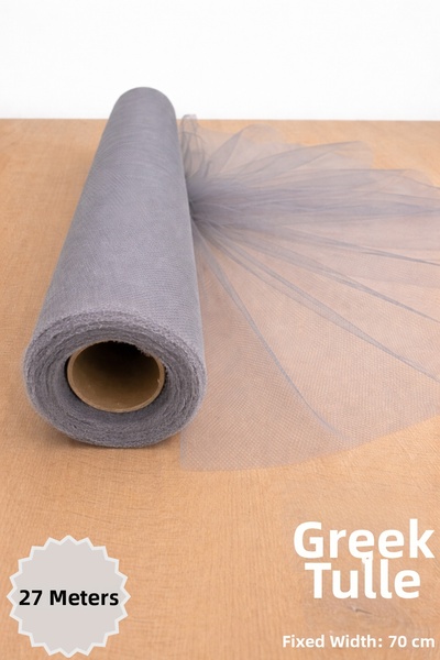 Mortex Gray Iranian Greek Tulle Length 27 Meters Width 70 cm - Engagement Hen...