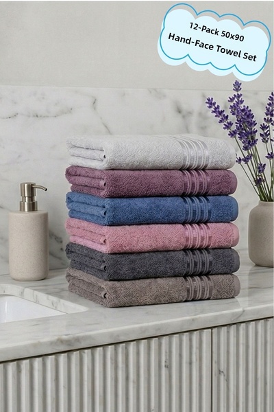 Arte Cotone Set de prosoape Luna El-Yüz, 12 piese |   Prosop de mână și față ...