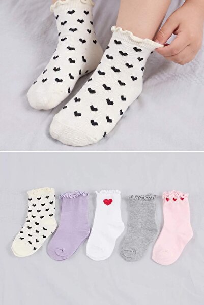 TRENDYOLKIDS Mehrfarbige 5-teilige Mädchensocken TKDSS26CO00012