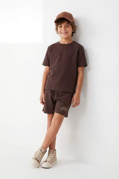 TRENDYOLKIDS Καφέ Πλεκτό Σετ Επάνω-Κάτω Μέρος TKDSS25AU00029